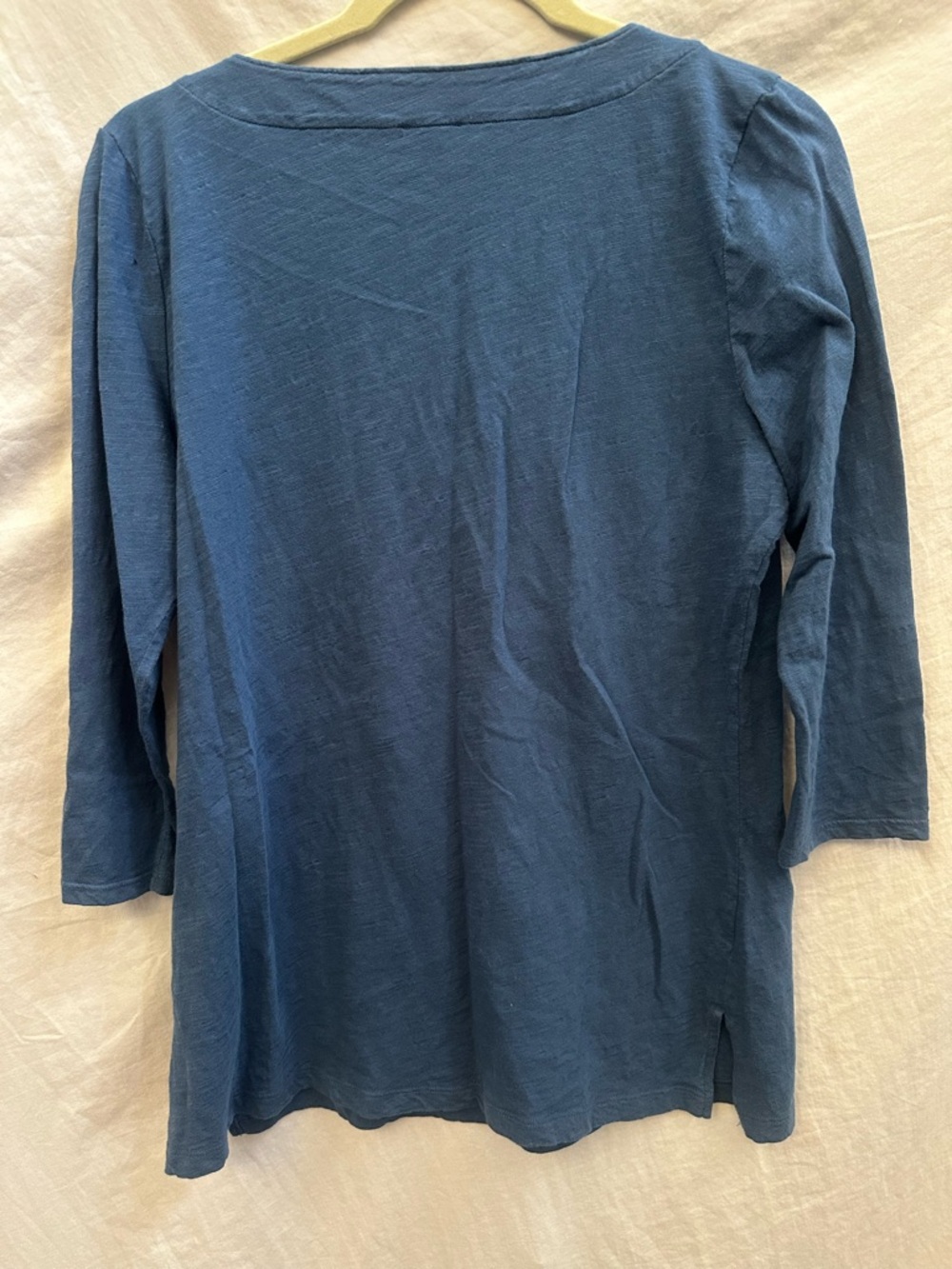 Talbots Navy Blue Beaded Floral 3/4 sleeve Top - Picture 8 of 8